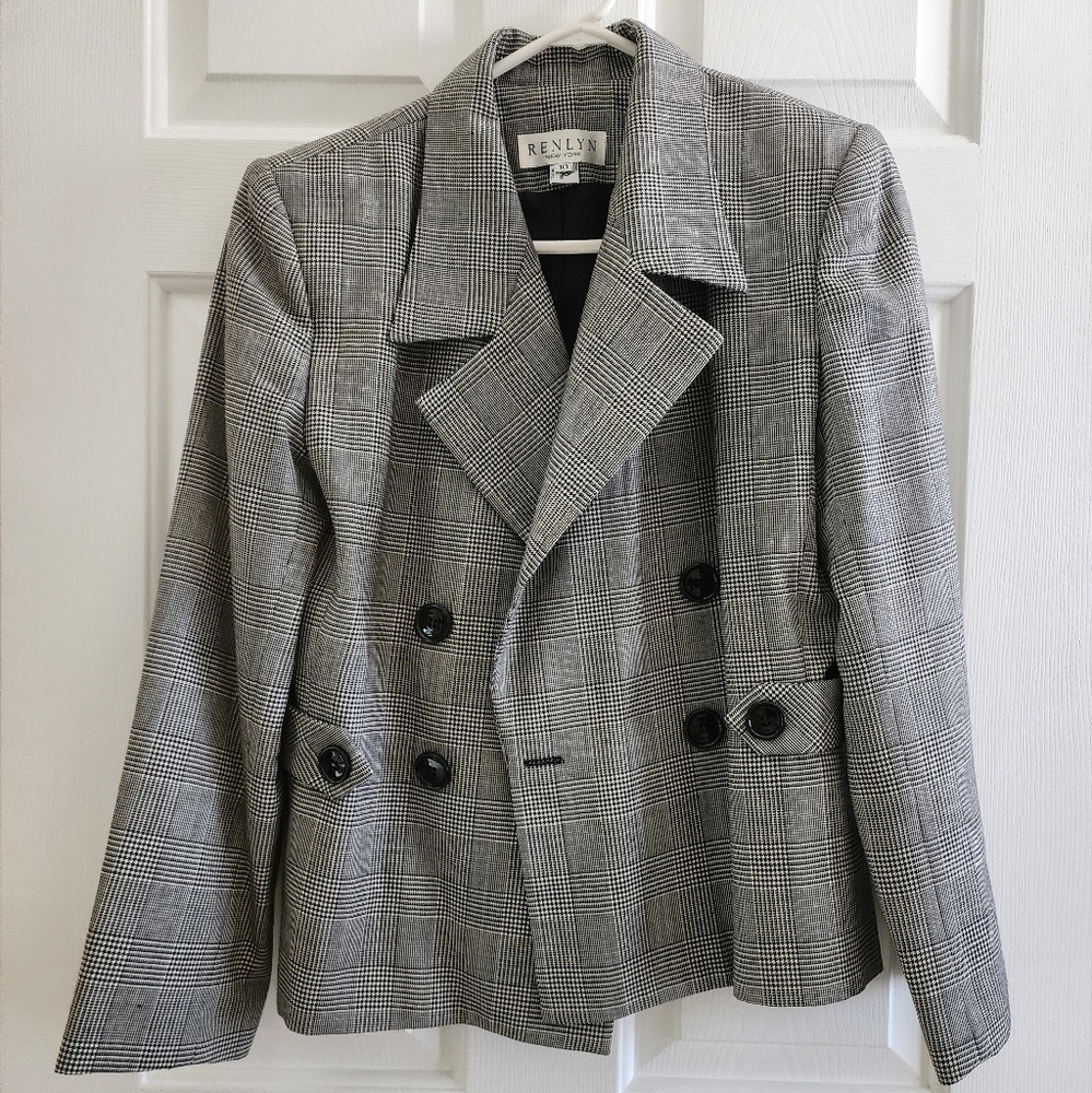 Women's Plaid Jacket And Pants Suit